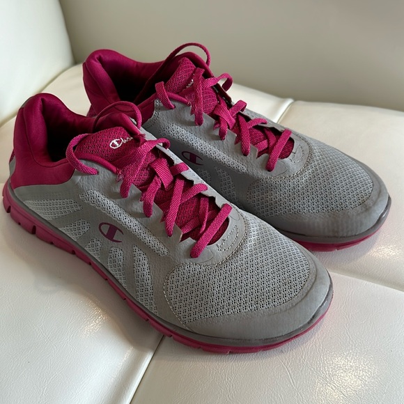 🌸 Champion Women’s Comfort Running Walking Driving Sneakers Shoes Gray Pink - Picture 1 of 2